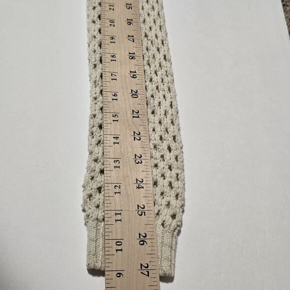 Tommy Bahama Womens Open Knit Beach Sweater XS Ivory Metallic Wool Blend Travel - Picture 9 of 9